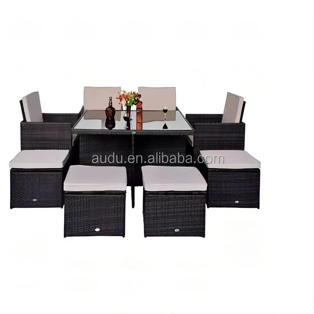 Space Saving Garden Set,Space Saving Poly Rattan Garden Set