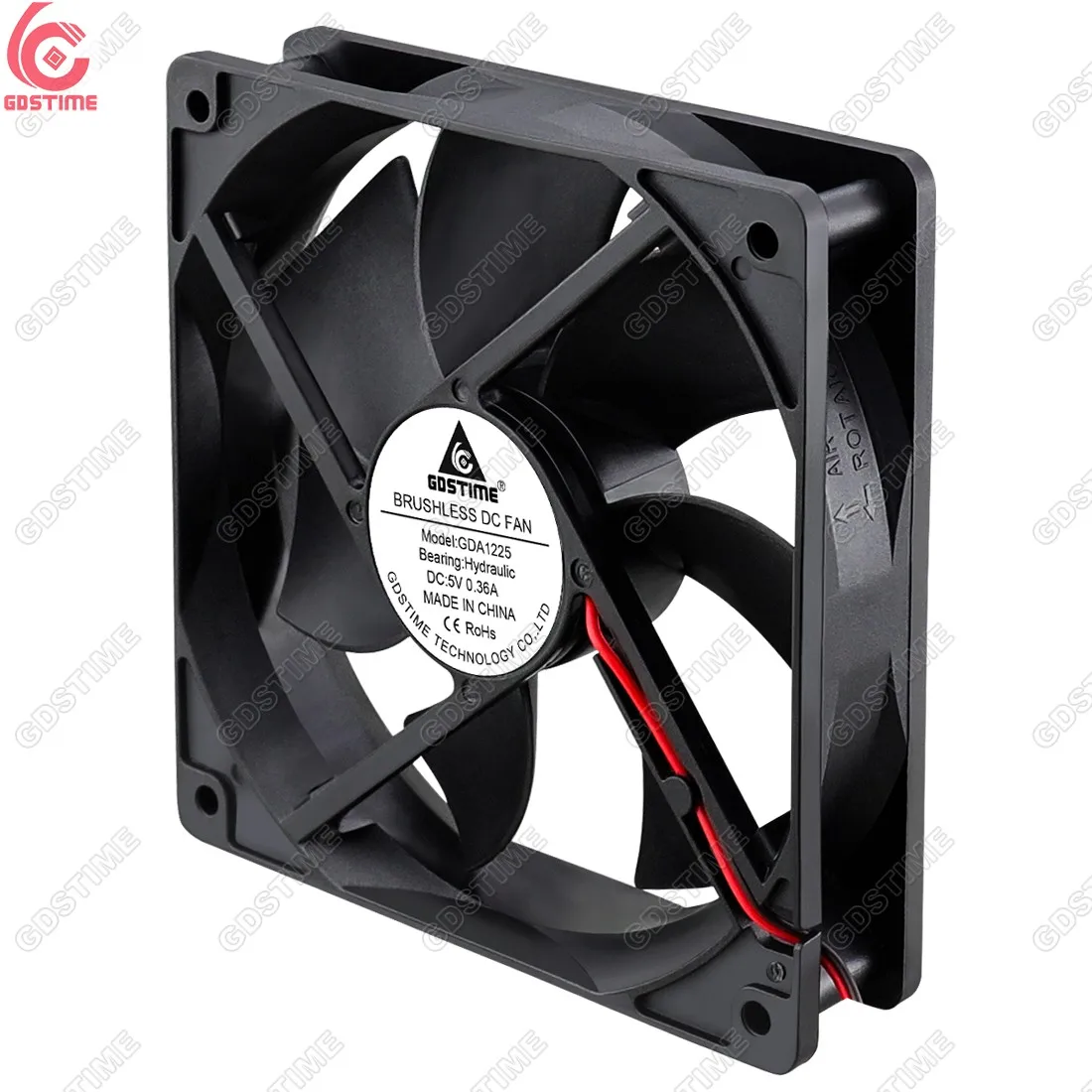 Gdstime GDA12025 DC 5V 120mmx120mmx25mm 12025 Axial PC Fan Hydraulic Bearing dc Rechargeable Brushless Industrial  Cooling Fan