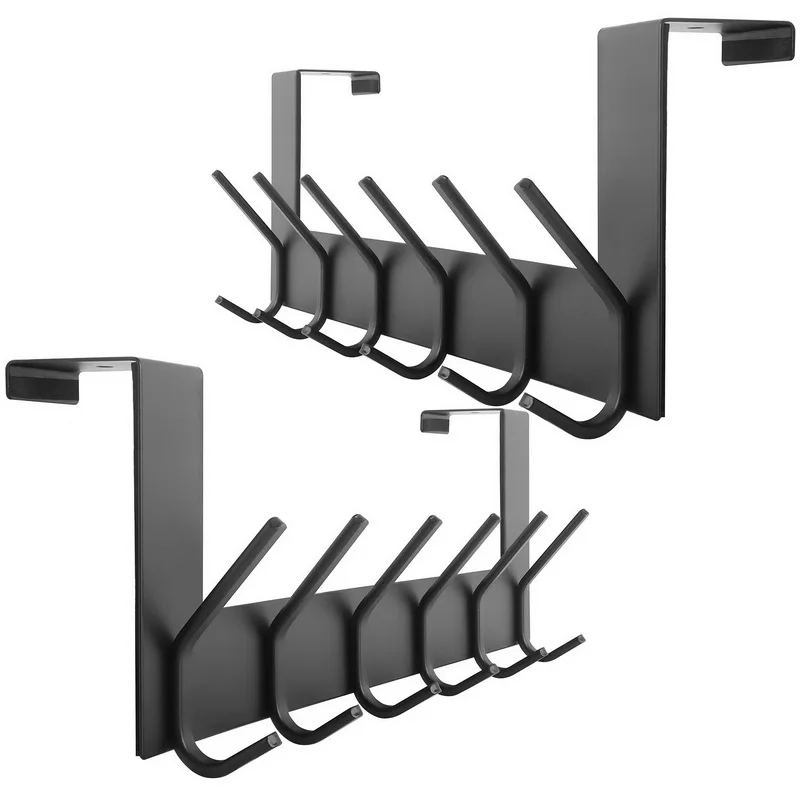 Крючки на дверь вешалка для одежды шляпы полотенец пальто 6 крючков позади задней двери ванной комнаты металлические черные
