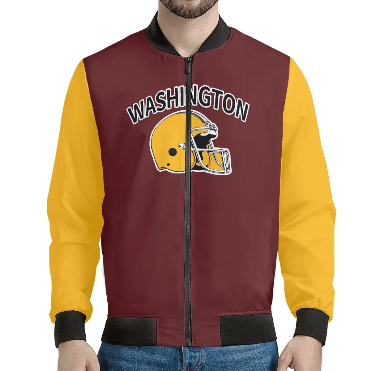 Customize 32 American Football Team Logo Sublimation Jacket Buffalo Fans Custom Bomber Jacket Dropshipping Print on Demand
