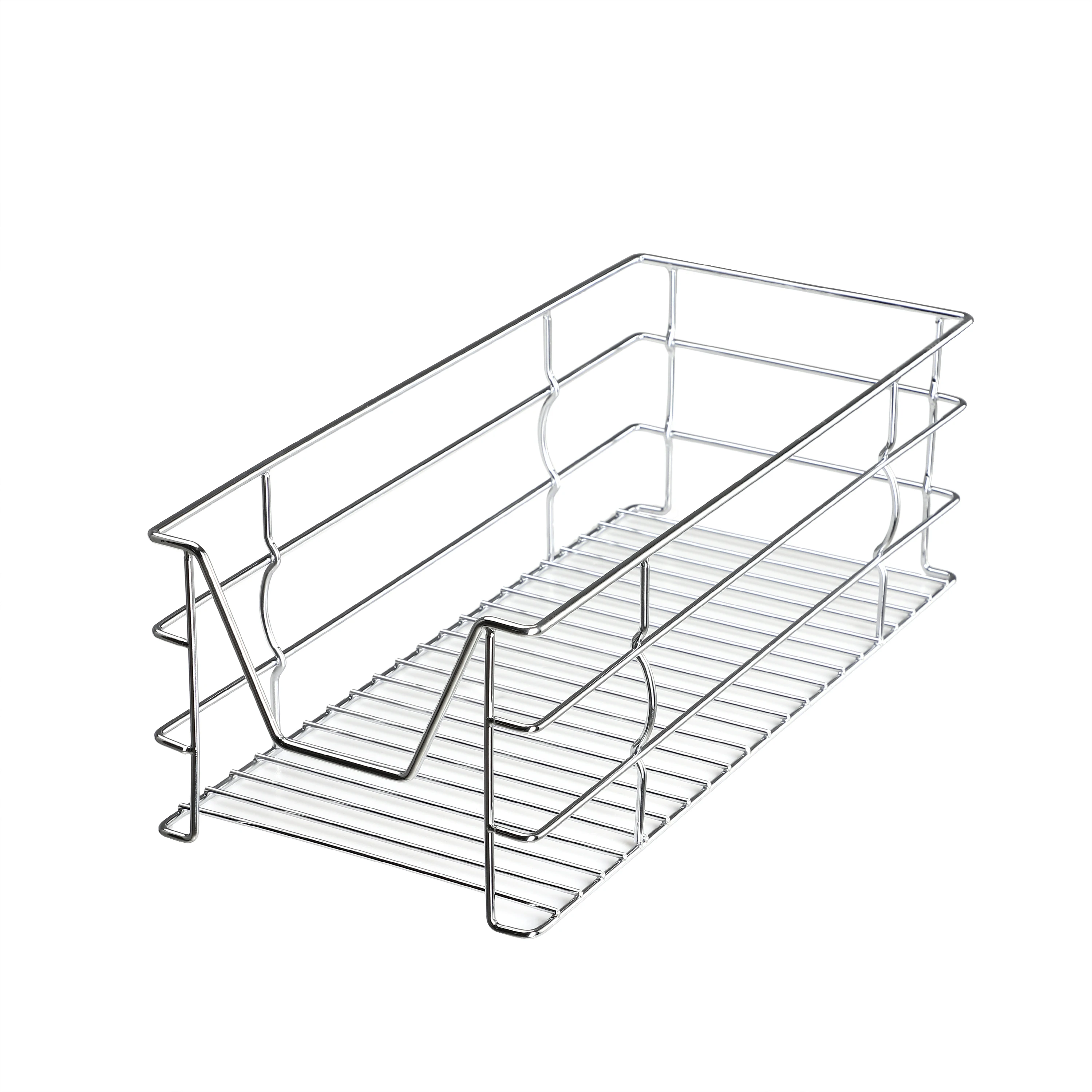 Easy Installation Heavy Duty Chrome Telescopic Rack Pull Out Wire Basket Storage Unit for Kitchen Base Drawer