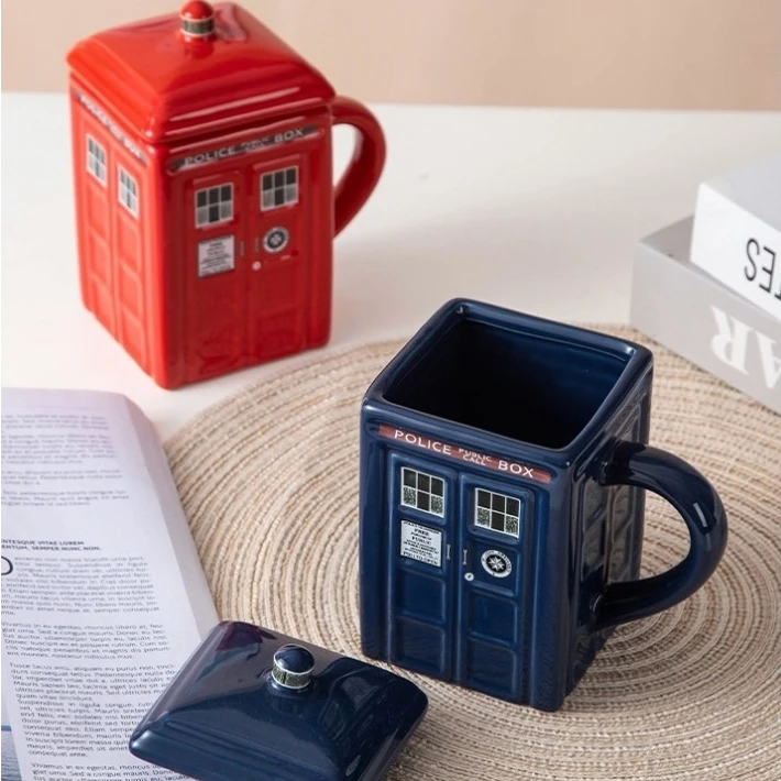 Creative British Police Booth Custom Logo Ceramic Coffee Cup