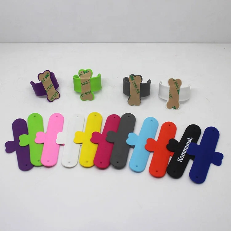 Advertising promotional Slap U shape logo print phone holder adhesive back mobile phone stand