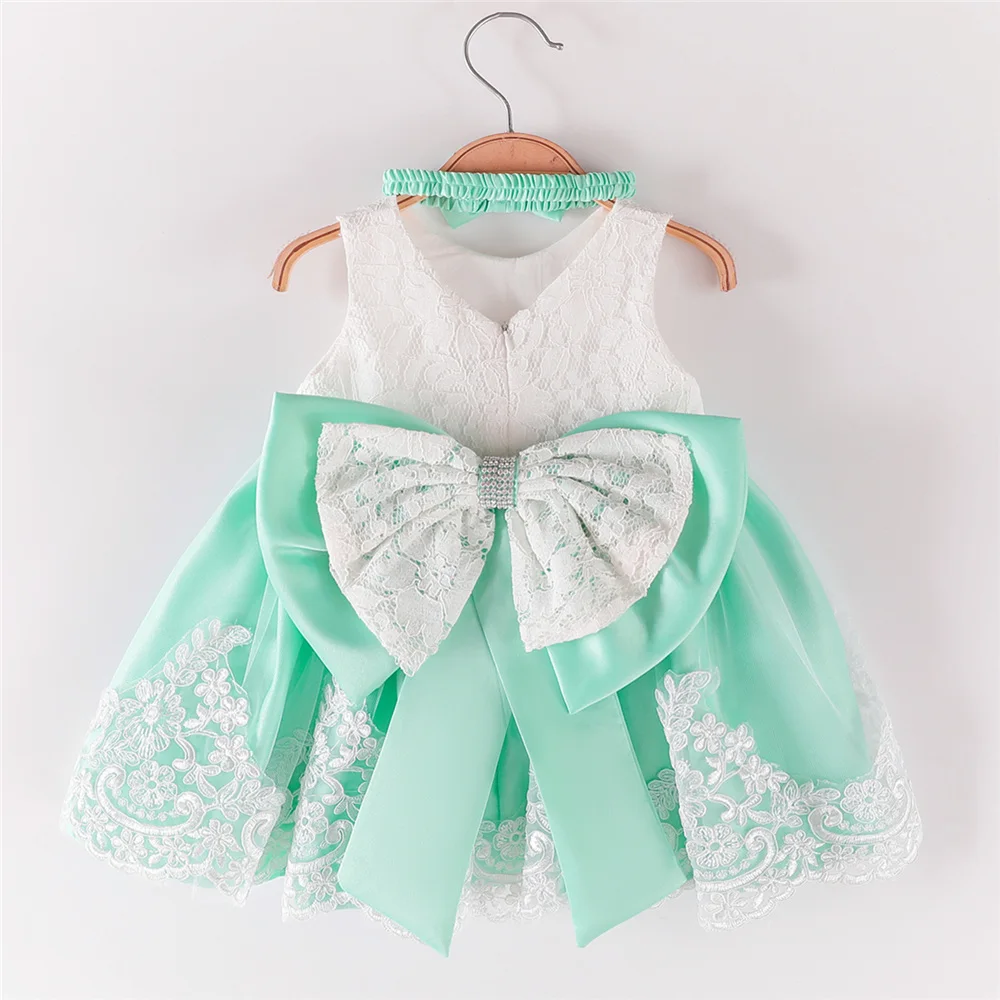 2020 Summer Infant Party Dress Baby Girls Christening Dresses For Girls First Year Birthday Christmas Newborn Clothes B-8348
