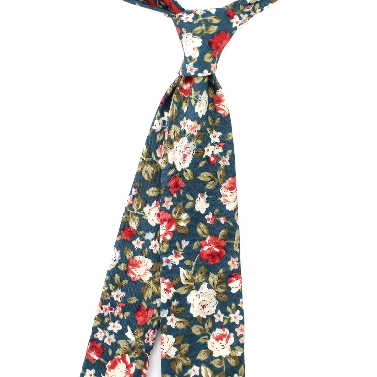 Wedding Groom Groomsmen Spring Flower Notion Men Casual Fashion Printed Handmade Skinny Slim Floral Thin Organic Cotton Tie