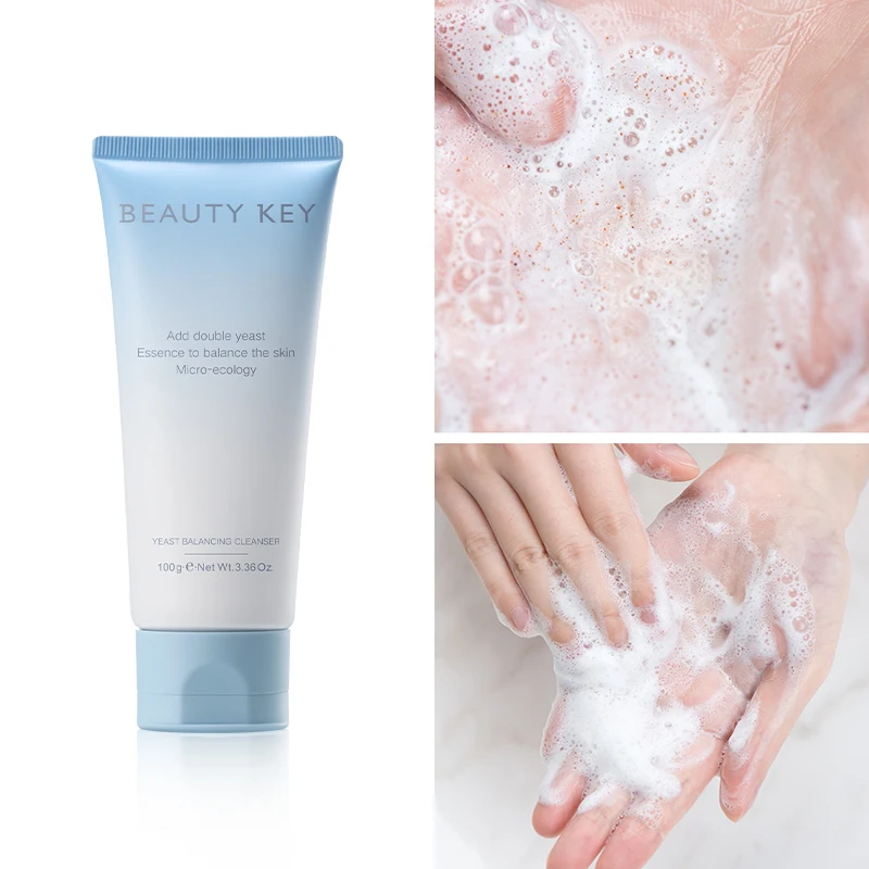 Private Label Moisturizing Face Wash Deep Cleansing Anti Acne Brightening Facial Yeast Balancing Cleanser Kojic Acid Cleanser