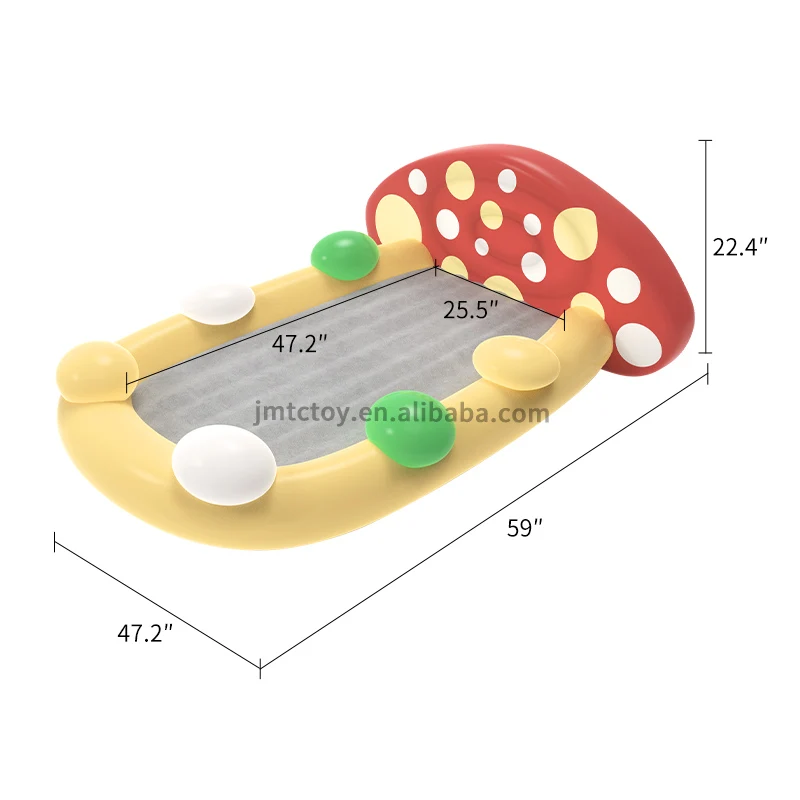 Forest style travel children flocked air mattress Mushroom shaped backrest inflatable bed for kids