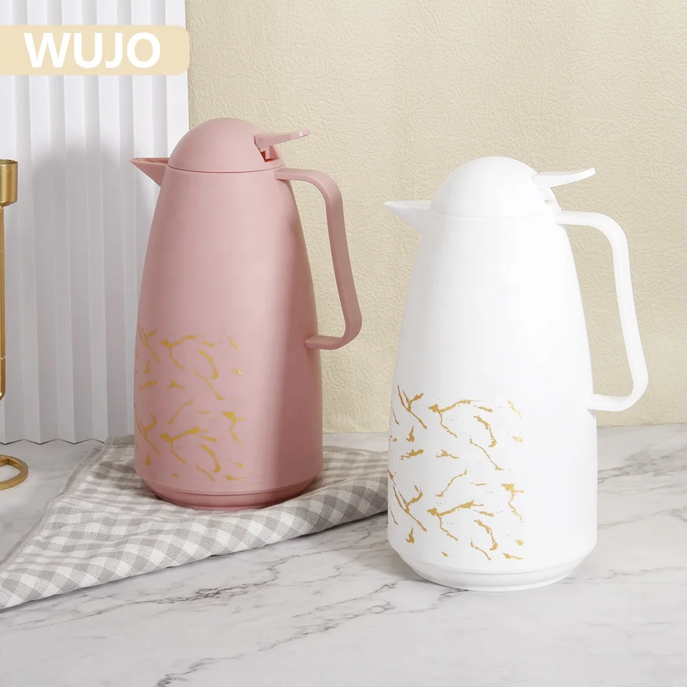 WUJO 1L новый дизайн дешевый бесплатный образец кофейник изолированный кувшин для воды термопластиковая Арабская вакуумная фляжка