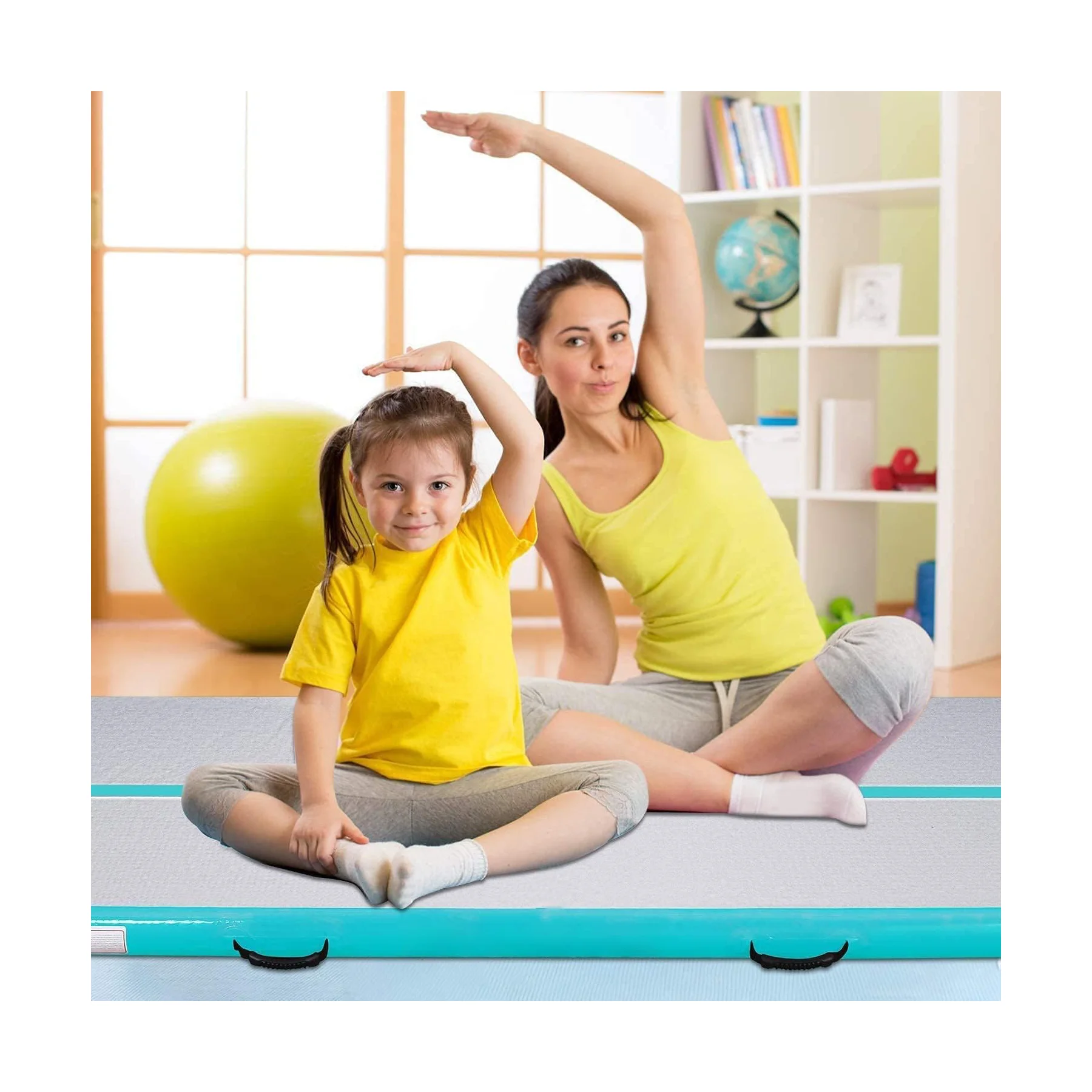 Naiya Inflatable Air Track Mat Tumbling Yoga Mat Home Gymnastics Tumbling With Pump 3m 4m 5m 6m Hot Rainbow Airtrack