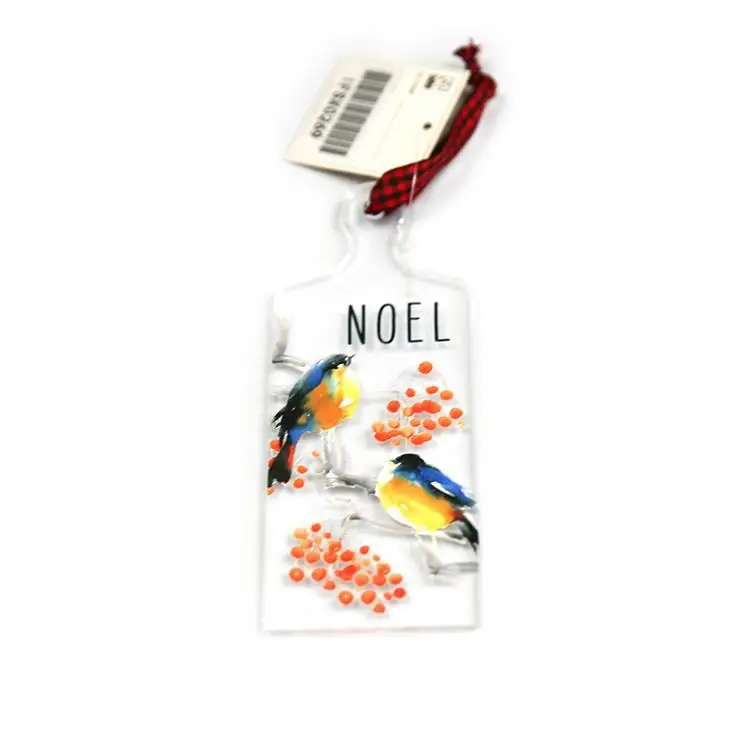 Vintage Cartoon Bird Fabric Acrylic Plaque Christmas Ornaments in Bulk