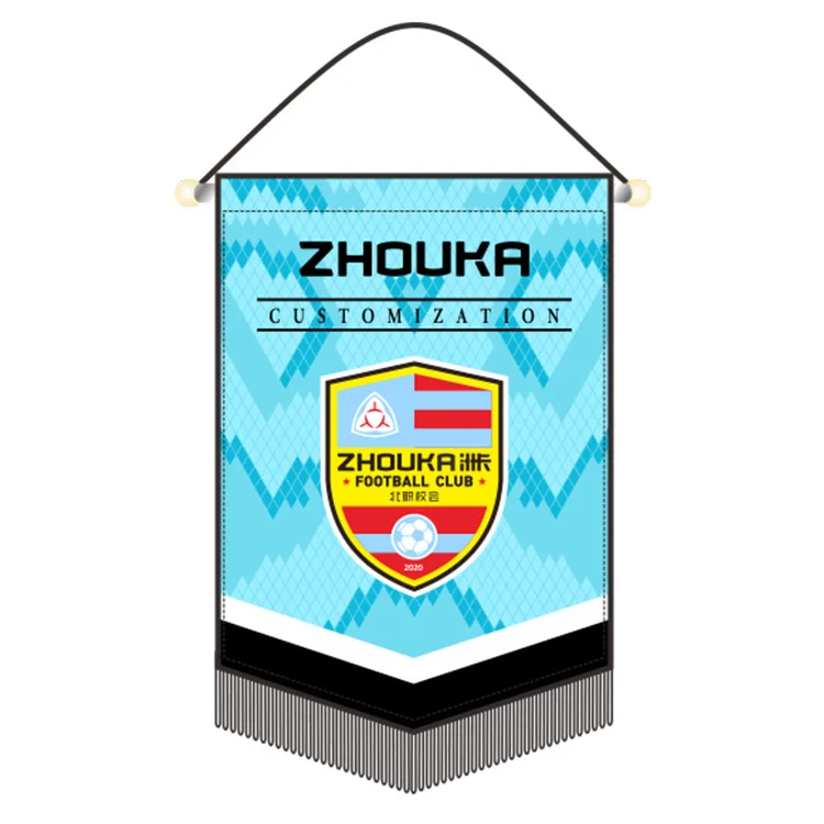 High quality custom logo team  mini hanging sports team banner soccer football club pennants flag