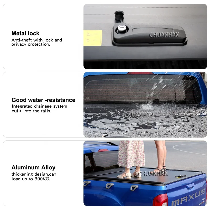 Pickup aluminum roller lid shutter hard tonneau cover gmc sierra truck bed cover for tundra mitsubishi l200 isuzu dmax 2021