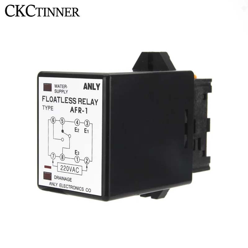 AFR-1 AC220V 50/60hz Liquid Level Controller Relay Water Level Switch Automatic Water Supply Drainage With Base and 2M Probe