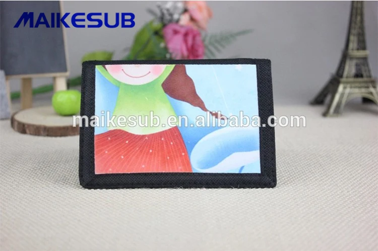 Advertising Sublimation Black Custom Logo Wallet for kids