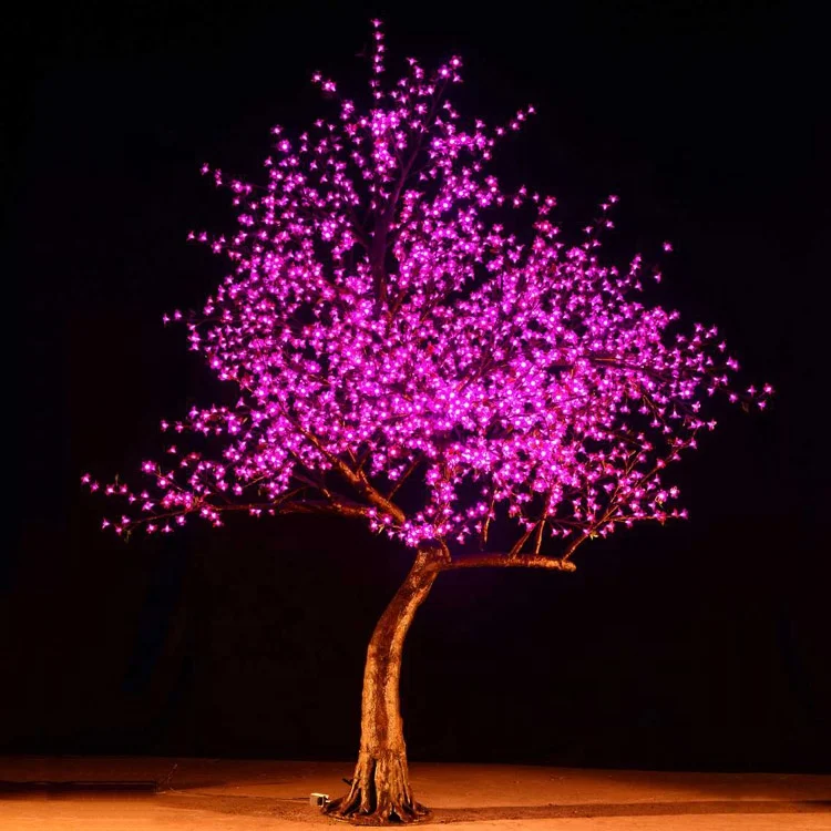 3m Outdoor Garden Street Decoration Christmas Party Led Lamp Red Plastic Cherry Blossom Flower Artificial Tree