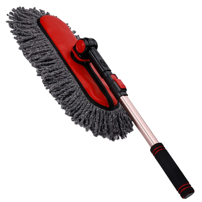 Car Duster Exterior Scratch Free Dust Brush with Extendable Telescoping Handle to Remove Dust Pollen