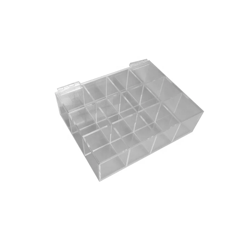 Acrylic Jewelry Storage Box 12 Compartments Plastic Display Box With Hinge Box
