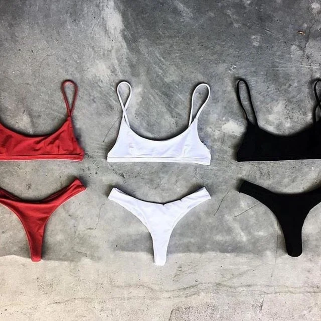 Индивидуальные микро бесшовные бикини красное купальник