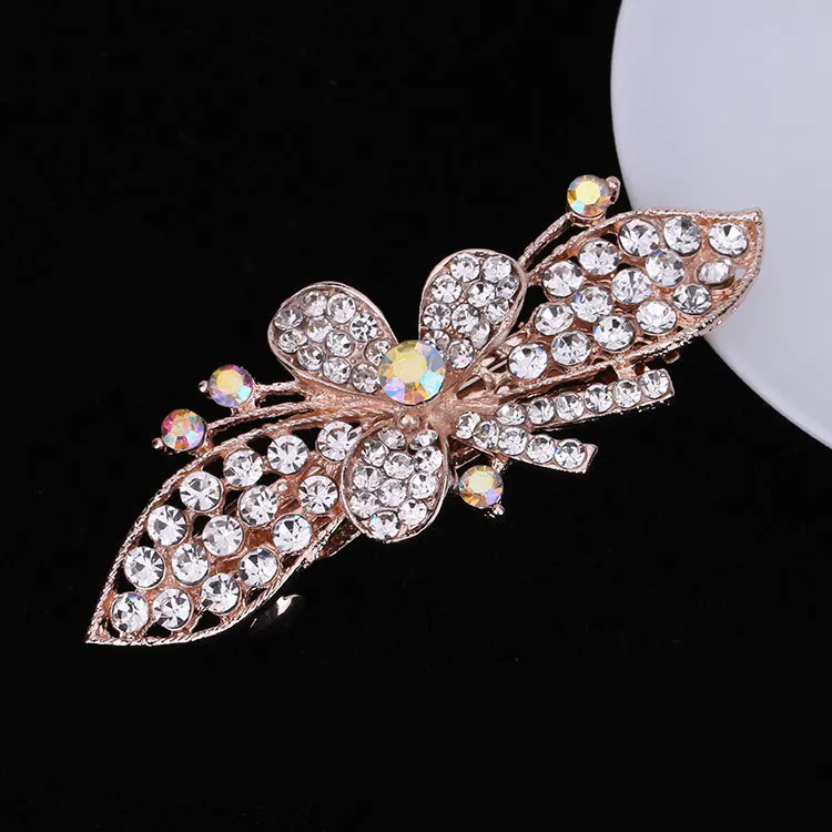 Fashion Rhinestone Hair Clip Headdress Bow Hairpin Ladies Top Clip Hair Accessories