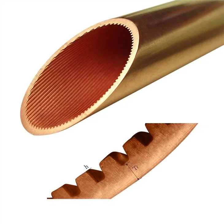NXF TU1/TP1/TP2/QSn0.5-o25/C12200/Cu-DHP/C1220 Inner Grooved Copper Tube Used In HVAC Industry Copper Casting Technics