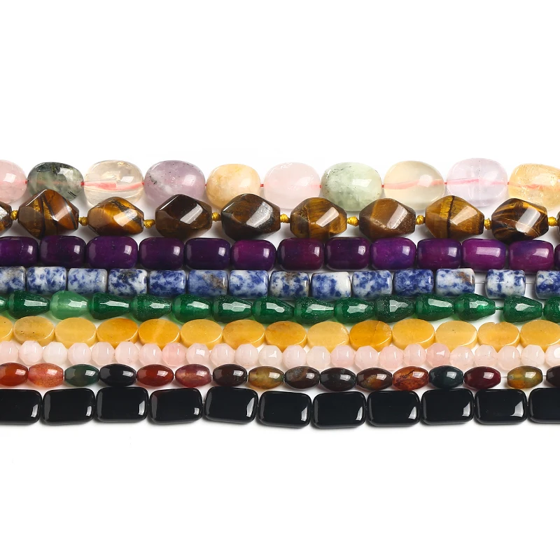 JD GEMS 6x2mm Multicolor Abacus Natural Pink Quartz Green Aventurine Black Agate Flat Stone Space Beads for Jewelry Making