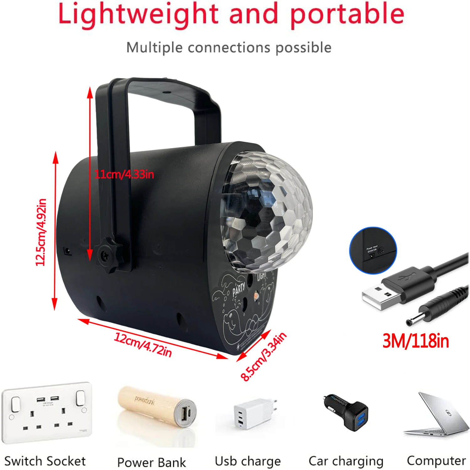 16 Pattern Sound Activated Laser Disco Ball Light Party DJ Stage Light RGB LED Laser Strobe Lights