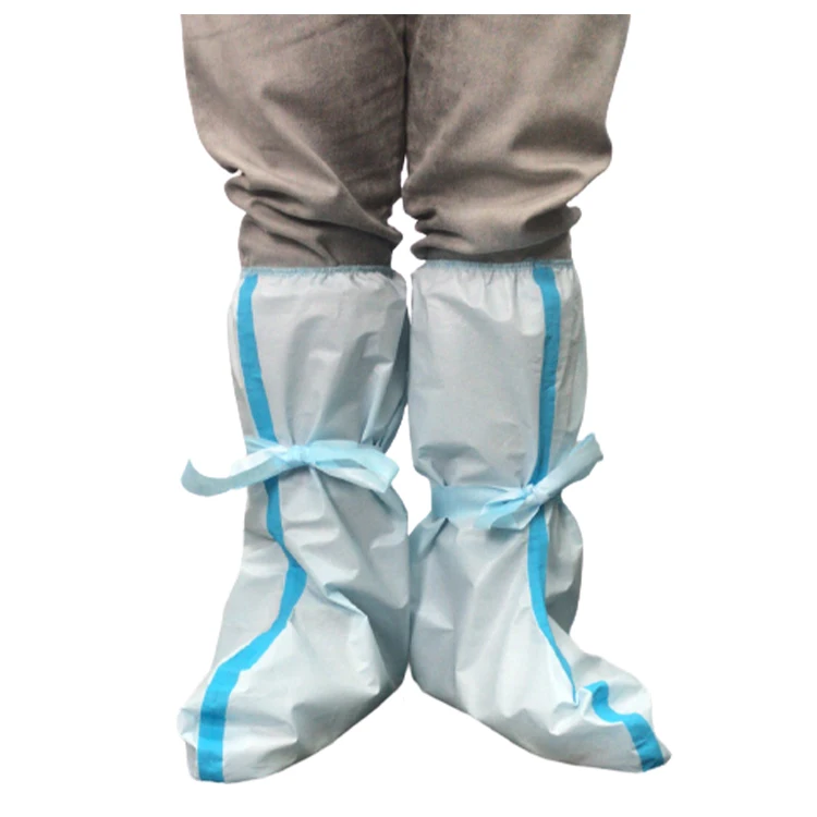 
PP+PE disposable boot covers taped medical boot non woven aami level 4 ASTM F1671M 