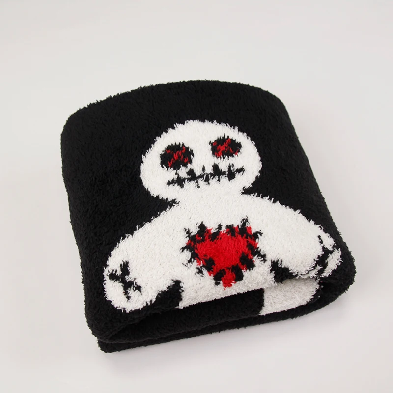 OEM ODM Oeko-Tex standard Eco-friendly Plush Reversible Throw Halloween Ghost Blanket