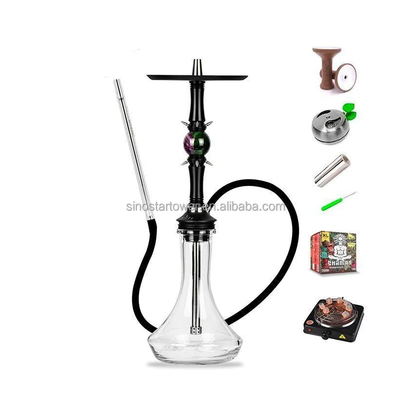 Wholesale 4 Hoses Glass Hookahs Tobacco Portable Shisha Fashionable Arabian Hookah Set