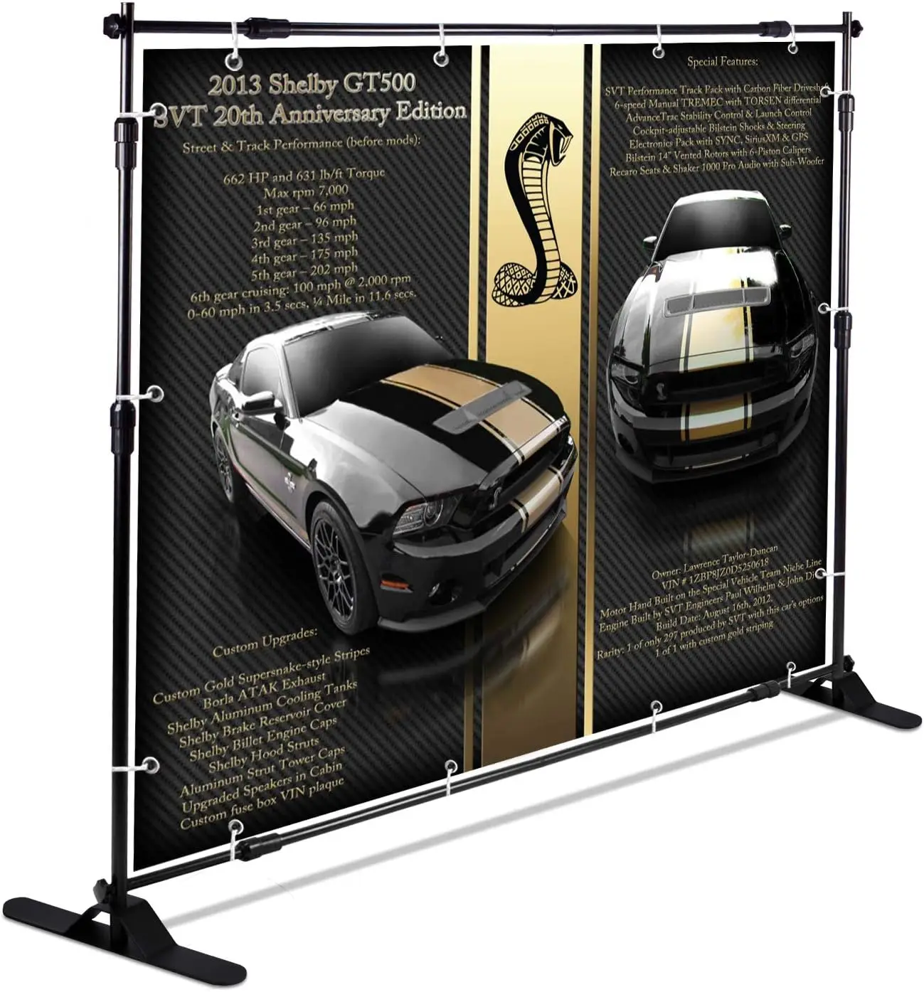 8x8 ft Heavy Duty Backdrop Banner Stand Kit Adjustable Telescopic Back Drop Stand