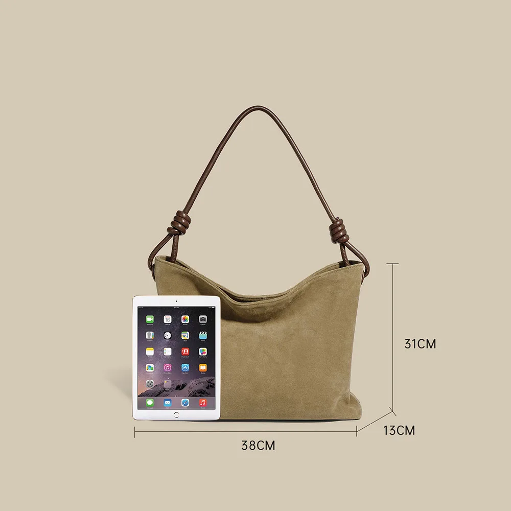Luxury Leather Designer Handbags Women Suede Cowhide Leather Style Wholesale Branded Tote Bags