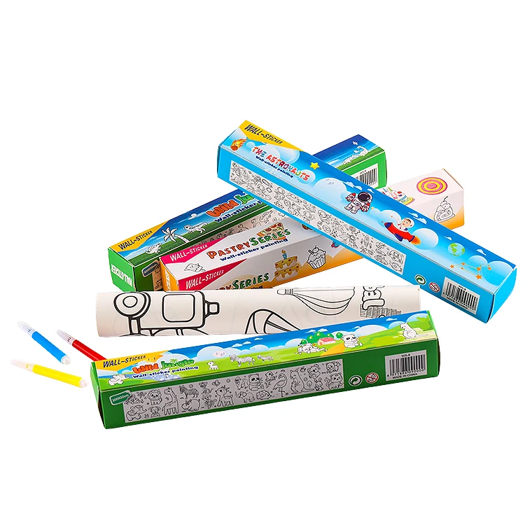 Wholesale Clean Sticky Wall Painting Stickers Coloring Paper Roll for Kids Drawing Painting Water Color Paper Acceptable 5000pcs