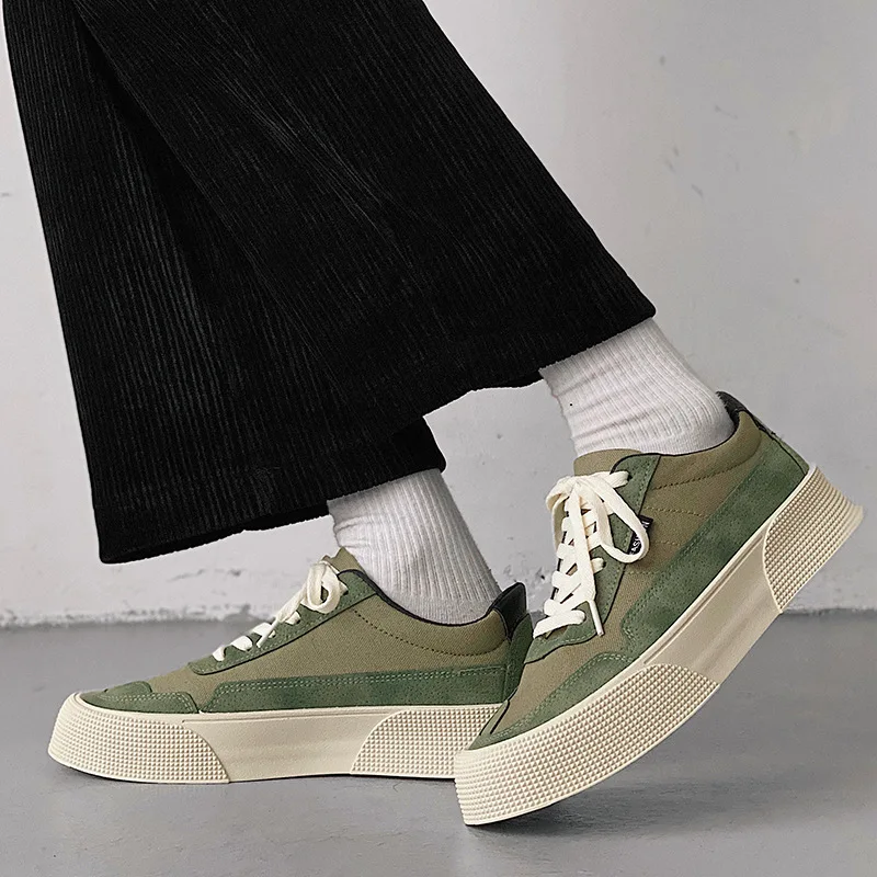 Fashion lace-up men casual shoes trend cushion canvas shoes sneaker