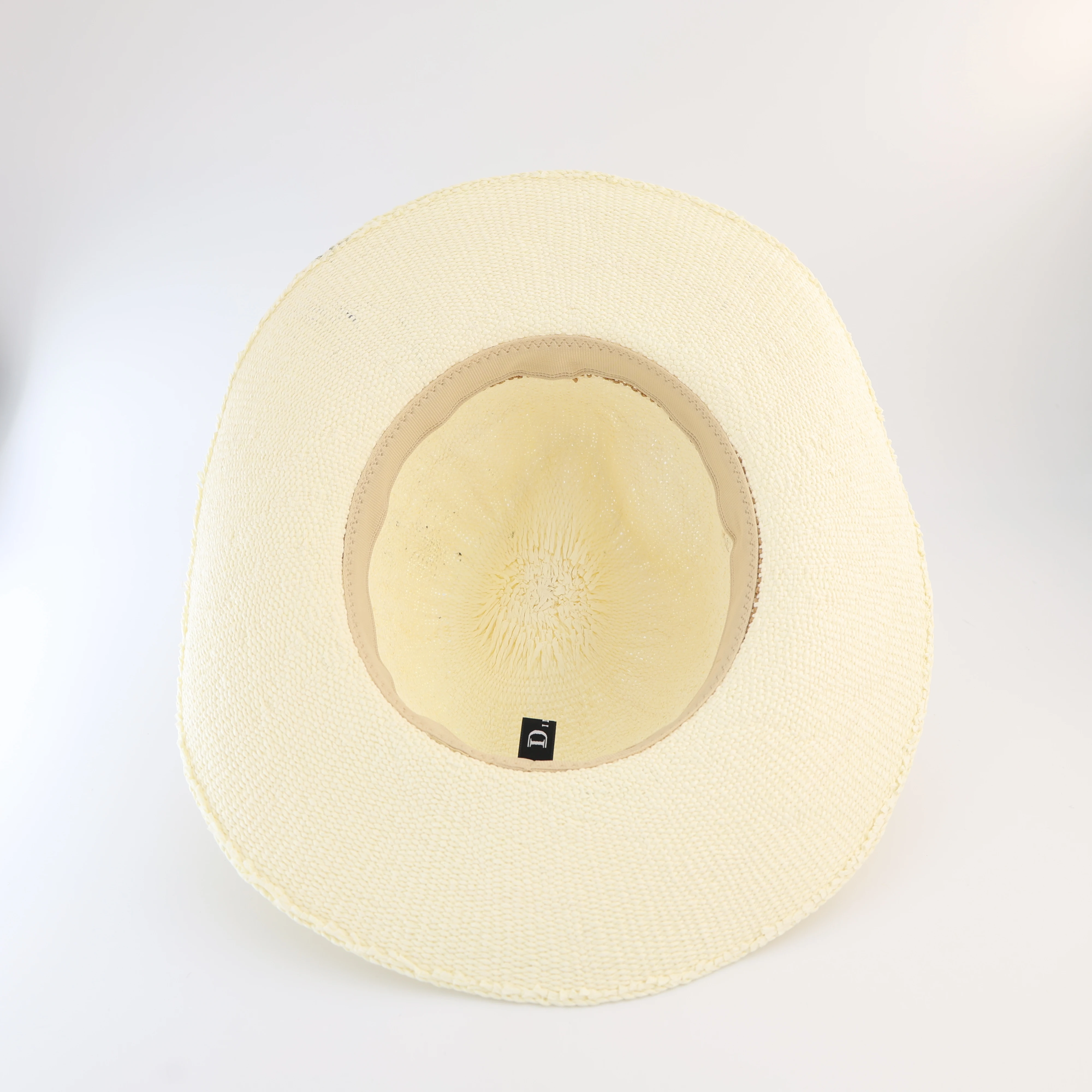 OEM Manufacturer Customized Adult Fashion Leisure Crochet Panama Lafite Curled Edge Cowboy Outdoor Factory Jazz Raffia Straw Hat