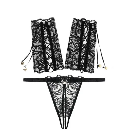 Hot selling cheap custom adjustable shoulder open crotch three-piece set