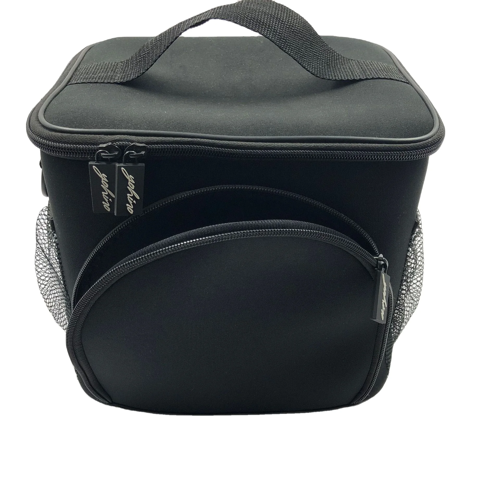 Washable Lunch Tote Bag Box Shoulder Strap Black Insulated For