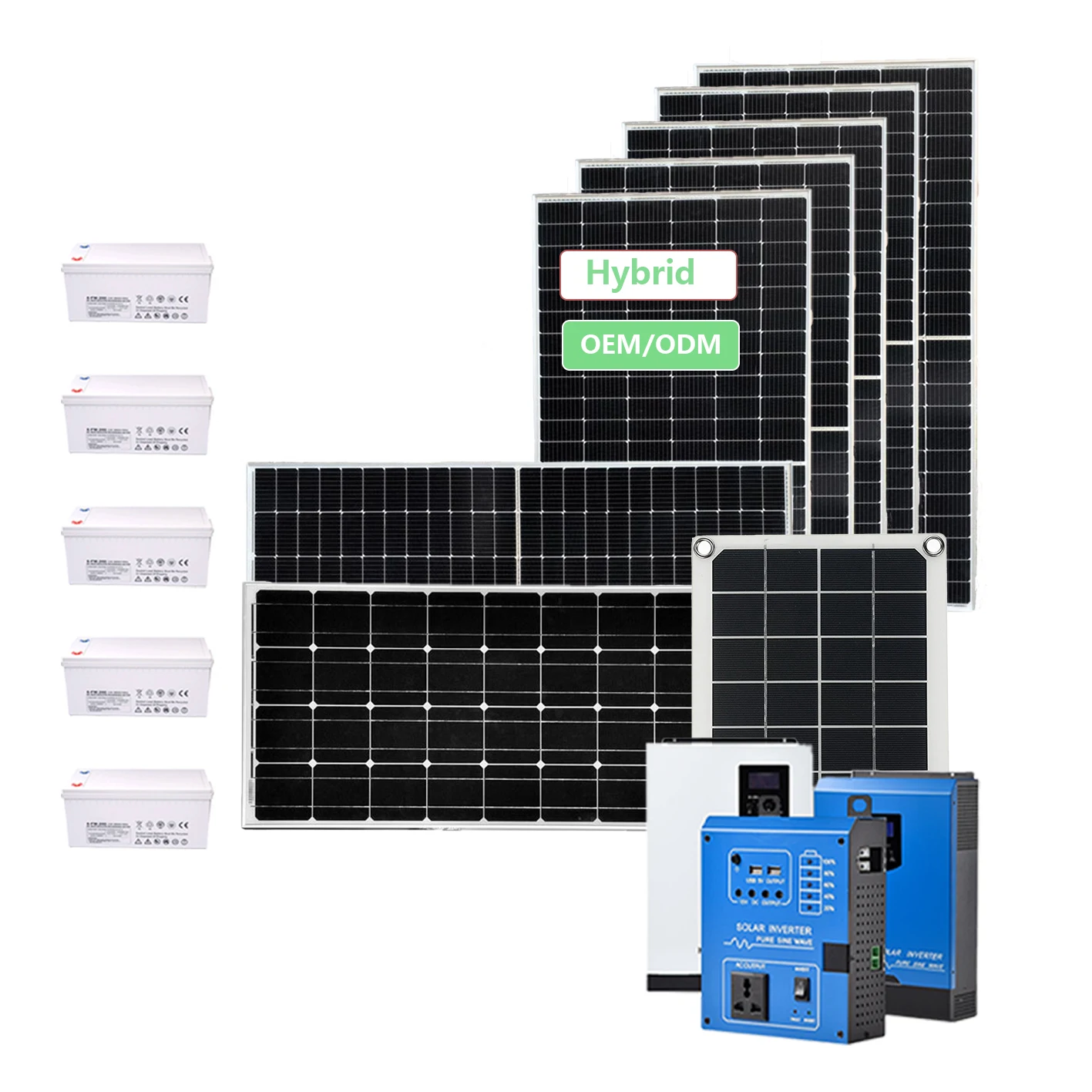 High Efficiency Monocrystalline Silicon Solar Panal 12V 200AH Lead Acid Battery Storage Solar Energy System For Home