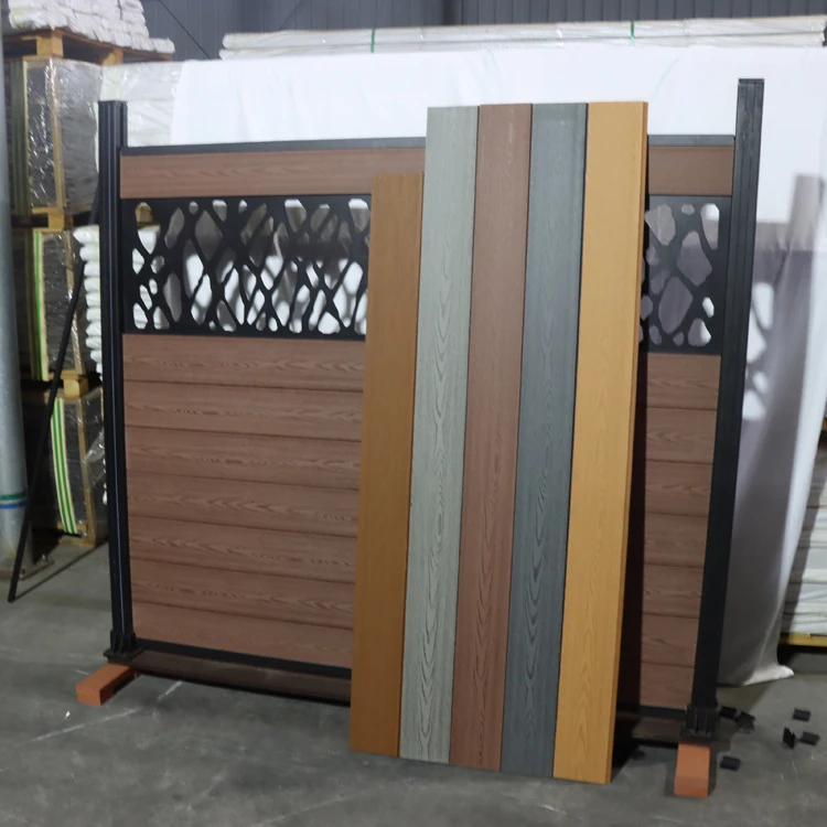 wood plastic composite wpc fence boards with trellis co-extrusion home garden fence panels