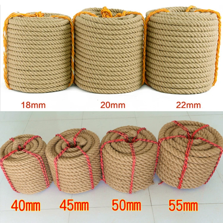Jute Rope Factory Direct Supply Twisted Manila Rope 100% Hemp Twisted Braided Cotton Rope