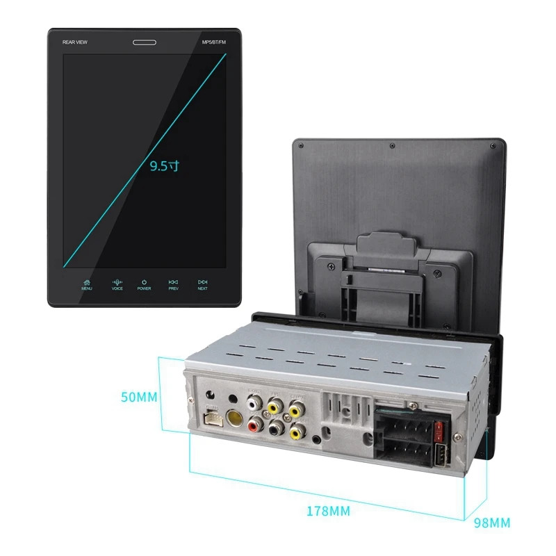 9.5 inch Android car mp5 player 1din manual car dvd player with camera and gps