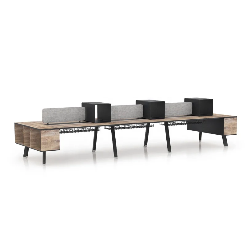 Foshan Furniture Person Modular Open Office Partition Workstation Staff Table Hot Sale 4 Commercial Furniture