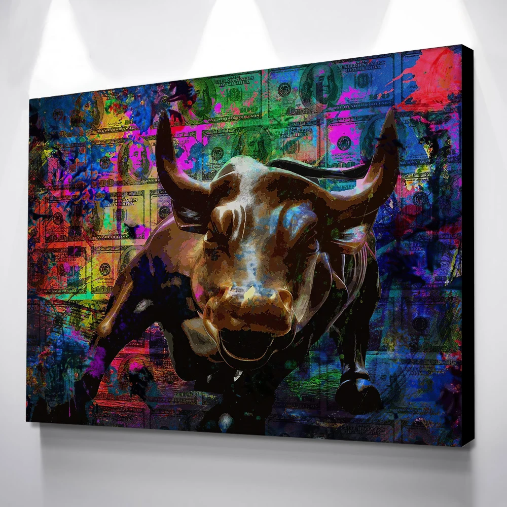 
Canvas Painting Tableau Dollar Posters Wall Art Cattle Animal Wall Art Prints Poster Pictures Nordic Style Room Decor 