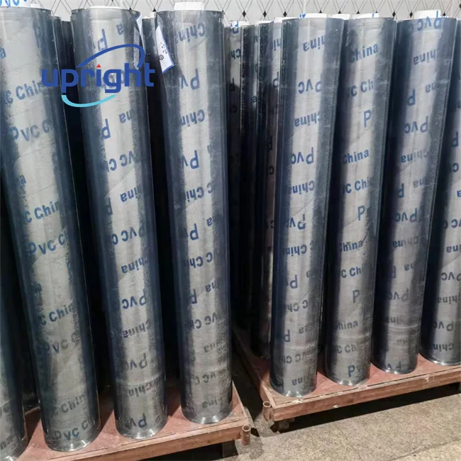 Upright  0.08Mm Clear Pvc Transparent Sheet Price Crystal Super Clear Soft Flexible Plastic Vinyl Film In Roll Thin Sheeting