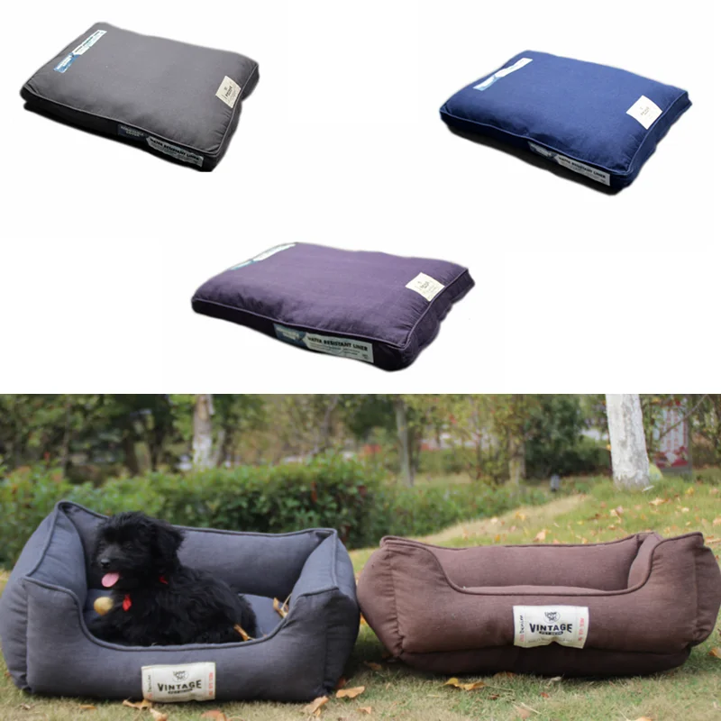 RTS PET441 Gusset Pet Dog Bed Canvas New Soft Mat Pads For Large Dogs Sleeping Resting Nest House Sofa