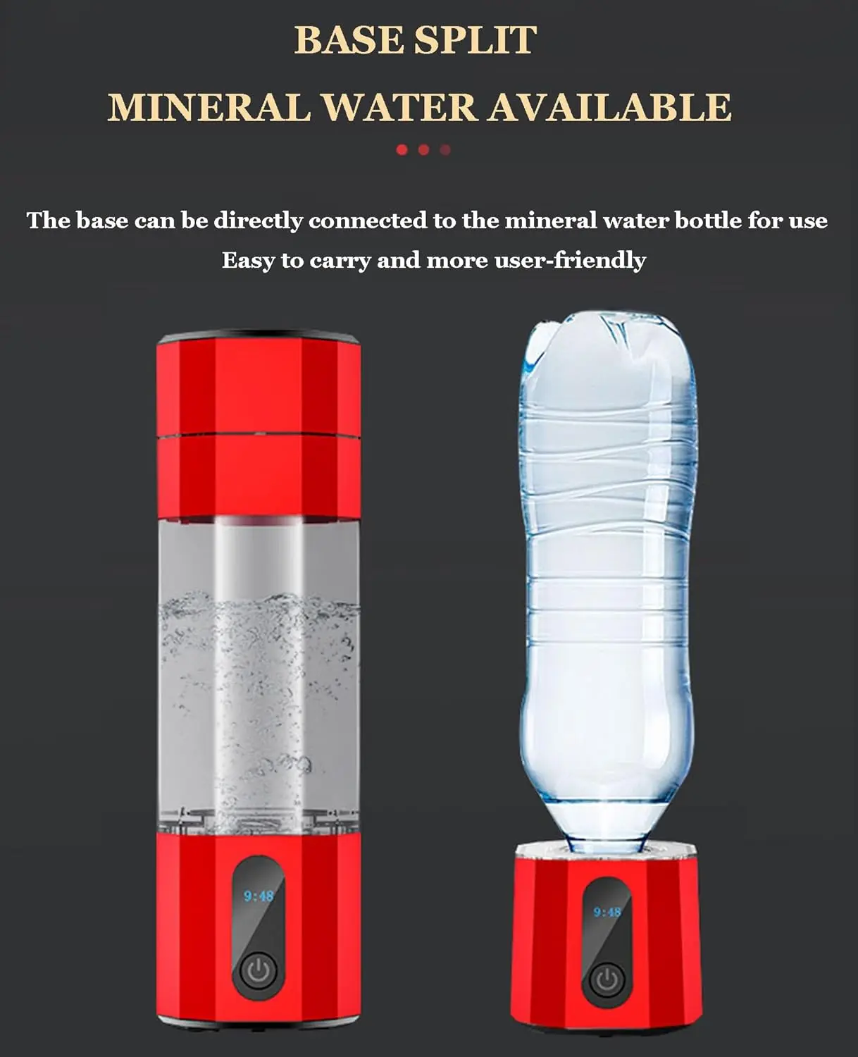 HB-12B Portable Hydrogen Water Ionizer Machine Hydrogen Water Bottle Generator 6000-8000 PPB