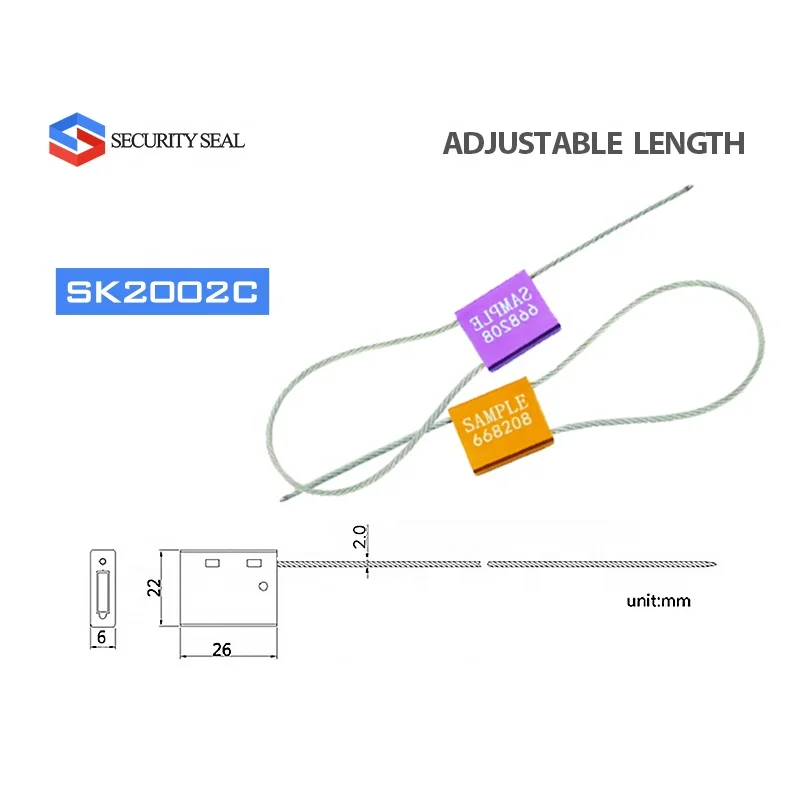 SK2002C ISO certified Steel body Cable seal with logo used for coal transportation