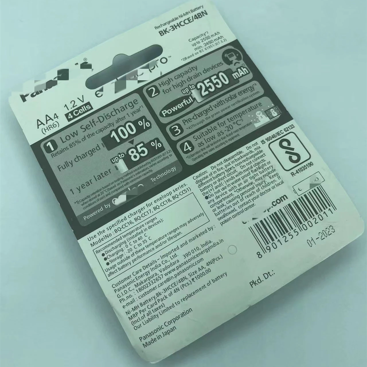 Original AA NI-MH Rechargeable AA NIMH ENELOO PRO button top 1.2V recharge battery