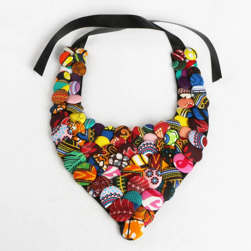 
WYA160 Fashion African Button Necklace African Accessories for Women Bohemia Style Women Button Necklace 
