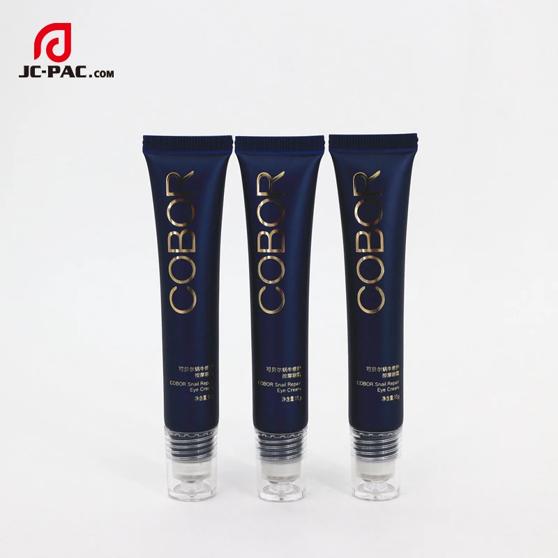 SMALL MOQ Custom Steel Roll Ball Massage Head 25g Eyes Cream Tube  Aluminum Laminated Eye Gel Packaging Soft Tube