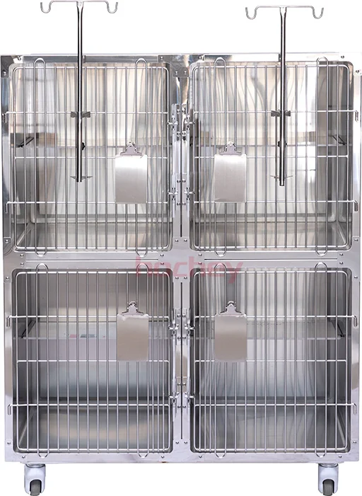 MT Medical 304 Stainless Steel Animal Clinic Pet Room Dog Cages Stainless steel hospital cage Pet Veterinary Cage